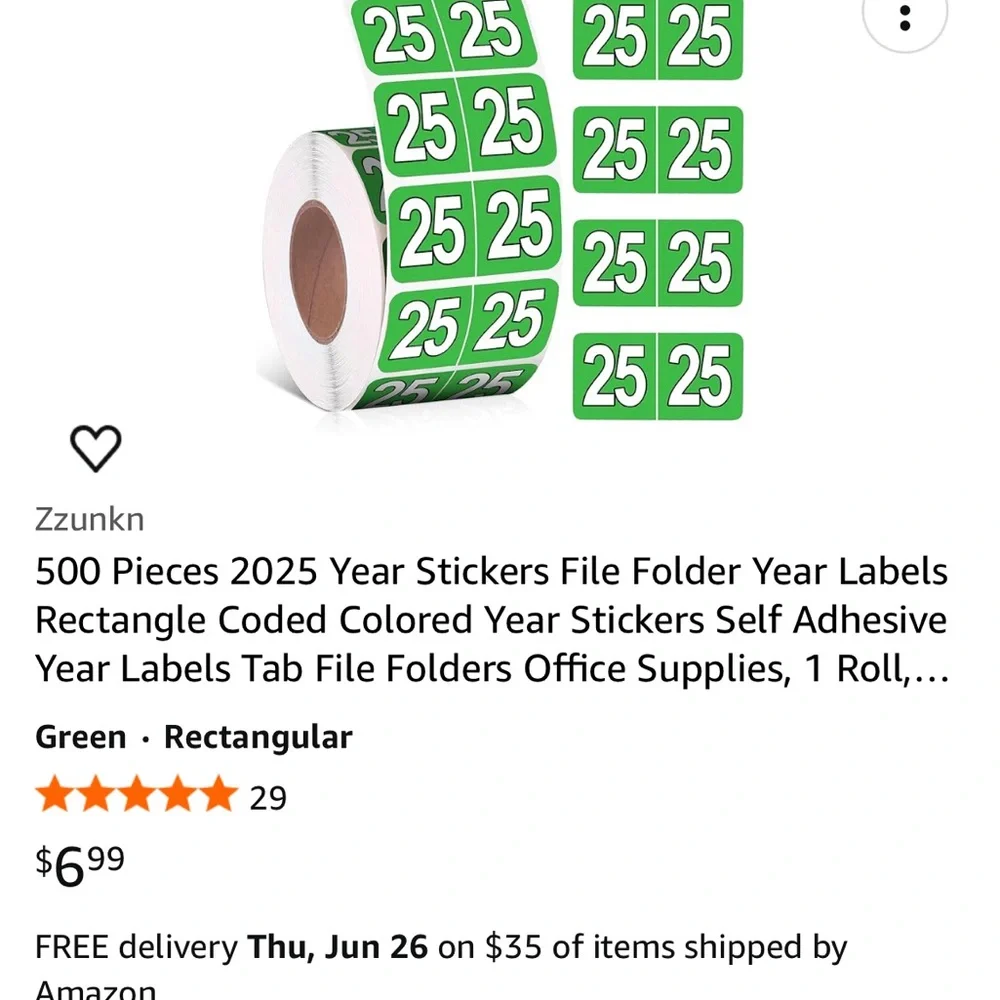 Green and Blue Numbered Stickers